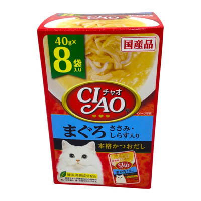 チャオ　パウチ　まぐろ　ささみ　しらす　8袋入　40ｇ×8袋