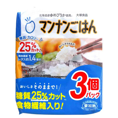 大塚食品 マンナンごはん 糖質・カロリー25%カット 160g×3個パック