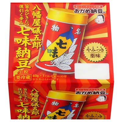 タカノフーズ　やみつき薬味　八幡屋礒五郎七味納豆　3個入