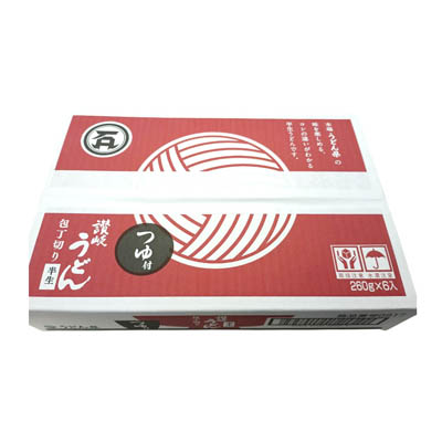 石丸製麺　半生讃岐うどん　包丁切り　つゆ付　260ｇ×6