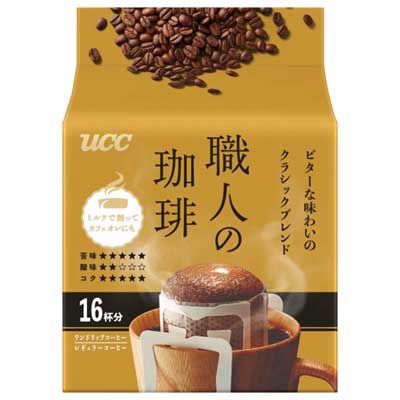 UCC　職人の珈琲　ワンドリップコーヒー　ビターな味わいのクラシックブレンド　16杯分