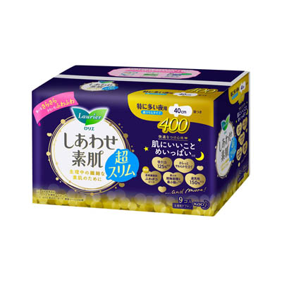 ロリエ しあわせ素肌超スリム夜用400 羽つき 9個