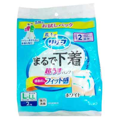 リリーフ　超うすパンツ　まるで下着２回分L～LＬ　お試しパック2枚