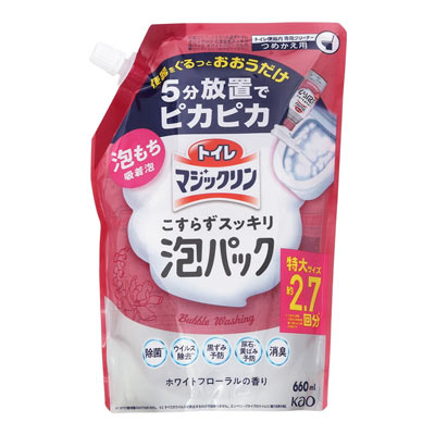 花王 トイレマジックリン こすらずスッキリ泡パック ホワイトフローラルの香り つめかえ用 660ml