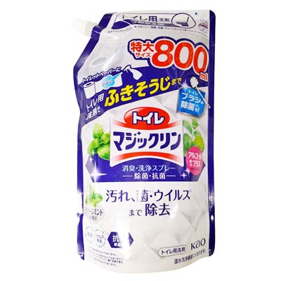 花王 トイレマジックリン消臭・洗浄スプレー除菌・抗菌 クリーンミントの香り つめかえ用 800ml