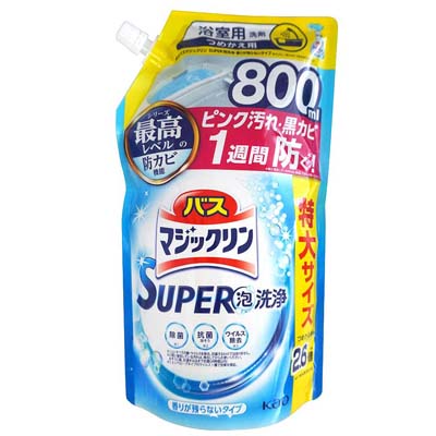花王 バスマジックリン SUPER泡洗浄 香りが残らないタイプ つめかえ用特大サイズ 800ml