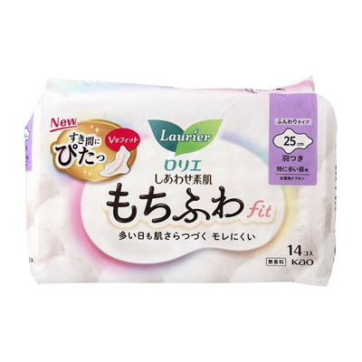 ロリエ　しあわせ素肌　もちふわfit　特に多い昼　羽つき　14個入