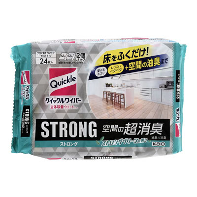 花王 クイックルワイパー立体吸着ウエットシート ストロング ストロンググリーンの香り 24枚入