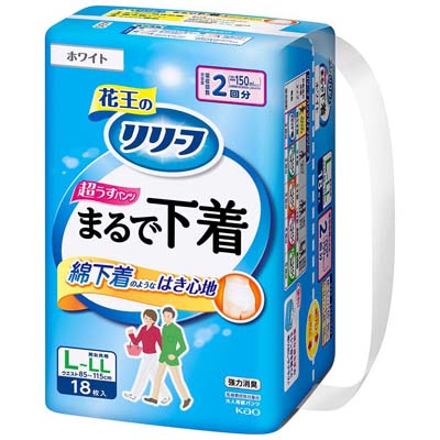 リリーフ　超うすパンツ　まるで下着２回分Ｌ～LL　18枚
