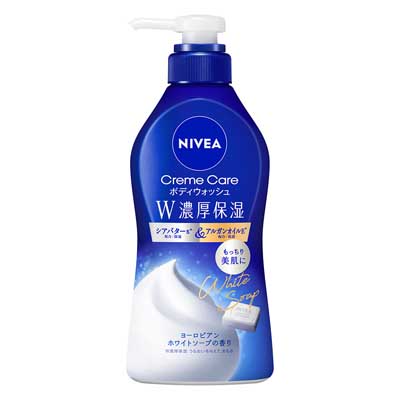 花王　ニベア　クリームケアボディウォッシュＷ濃厚保湿　ヨーロピアンホワイトソープの香り　ポンプ　460ｍｌ