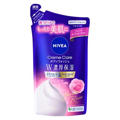 花王 ニベア クリームケアボディウォッシュW濃厚保湿 フレンチガーデンローズの香り つめかえ用 340ml