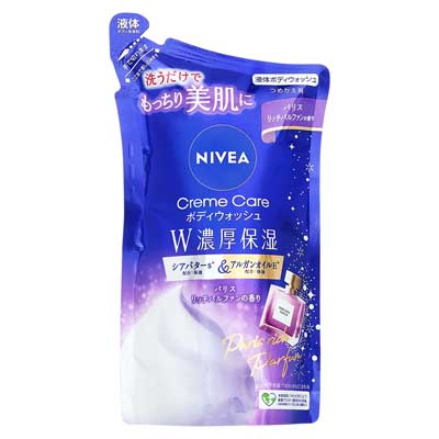 花王　ニベア　クリームケアボディウォッシュＷ濃厚保湿　パリスリッチパルファンの香り　つめかえ用　340ｍｌ