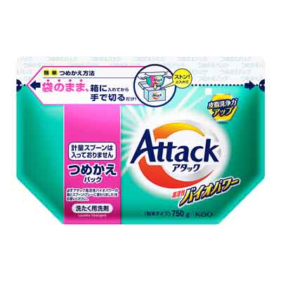 花王 アタック 高活性バイオパワー つめかえパック 750g
