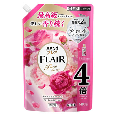 花王 ハミングフレア フローラルスウィートの香り つめかえ用 1400g