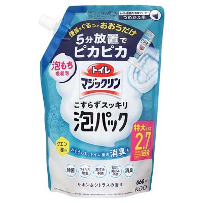花王　トイレマジックリン　こすらずスッキリ泡パック　サボン＆シトラスの香り　つめかえ用　660ｍｌ