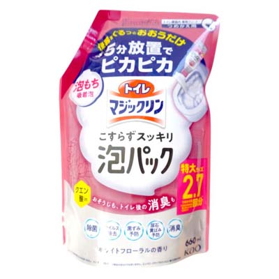 花王　トイレマジックリン　こすらずスッキリ泡パック　ホワイトフローラルの香り　つめかえ用　660ｍｌ