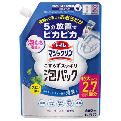 花王　トイレマジックリン　こすらずスッキリ泡パック　ウォーターミントの香り　つめかえ用　660ｍｌ