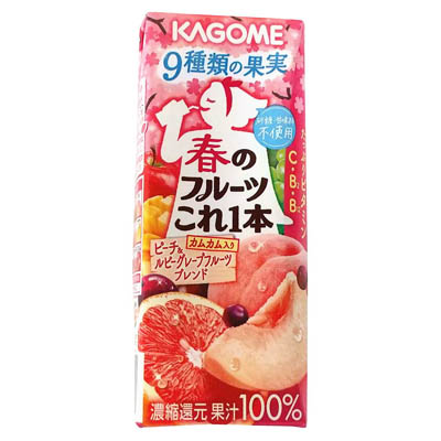 カゴメ 春のフルーツこれ一本 ピーチ&ルビーグレープフルーツブレンド 200ml