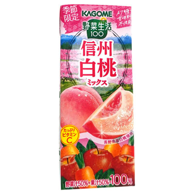 カゴメ 野菜生活100 信州白桃ミックス 195ml