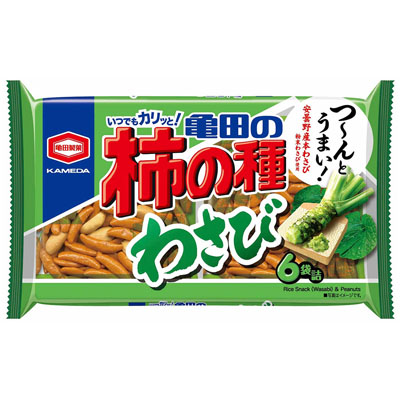 亀田の柿の種 わさび 6袋詰 164g