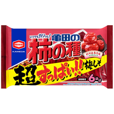 亀田製菓 亀田の柿の種 超すっぱい!!梅しそ 6袋詰