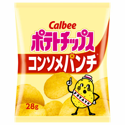 カルビーポテトチップスコンソメパンチ28g