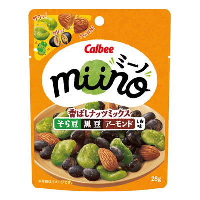 カルビー miino香ばしナッツミックス そら豆黒豆アーモンド しお味 28g