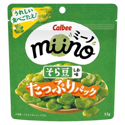 カルビー　miinoそら豆　しお味　たっぷりパック　53ｇ
