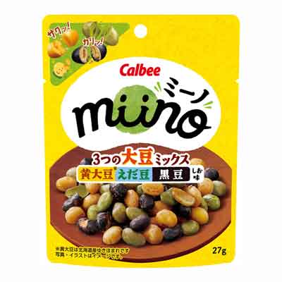 カルビー miino 3つの大豆ミックス 黄大豆えだ豆黒豆 しお味