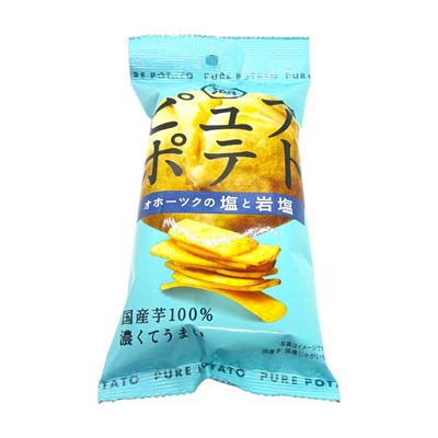 湖池屋スリムバッグピュアポテトオホーツクの塩と岩塩 32g