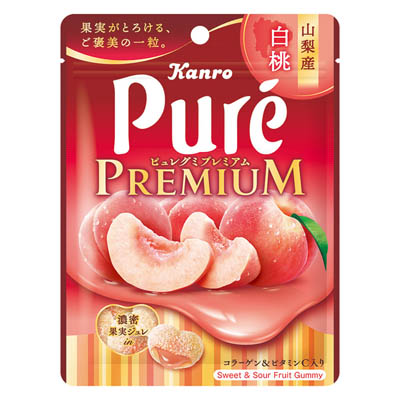カンロ ピュレグミプレミアム 山梨産白桃 54g