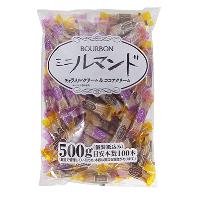 ブルボン ミニルマンド(キャラメルクリーム&ココアクリーム) 500g