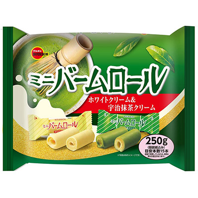 ブルボン ミニバームロール ホワイトクリーム&宇治抹茶クリーム 250g