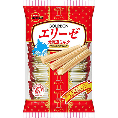 ブルボン エリーゼ北海道ミルククリームウエハース 16本