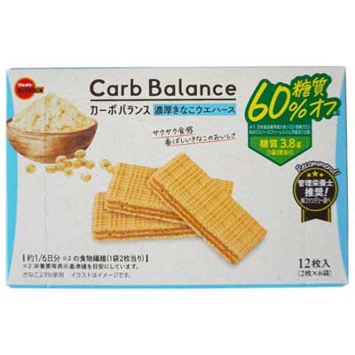 ブルボン　カーボバランス　濃厚きなこウエハース　2枚×6袋