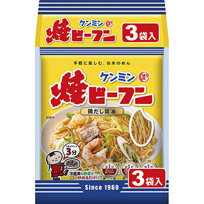 ケンミン　焼ビーフン　鶏だし醤油　３袋入　１９５ｇ