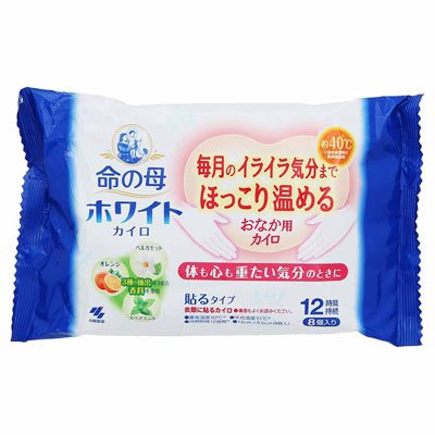 小林製薬 命の母ホワイトカイロ 貼るタイプ 毎月のイライラ気分までほっこり温めるおなか用 8個入