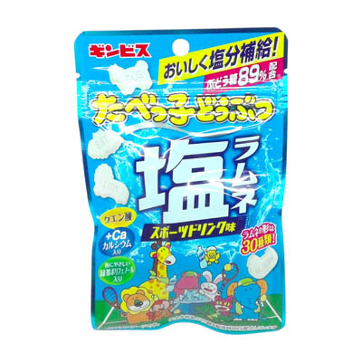 ギンビス　たべっ子どうぶつ　塩ラムネ　スポーツドリンク味　38ｇ