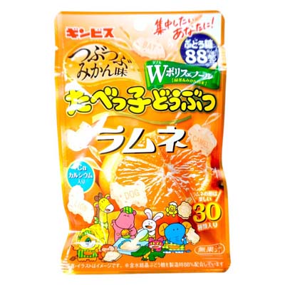 ギンビス　たべっ子どうぶつ　ラムネ　つぶつぶみかん味　35ｇ
