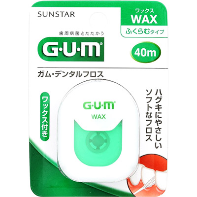 ガム・デンタルフロス ワックス ふくらむタイプ 40m