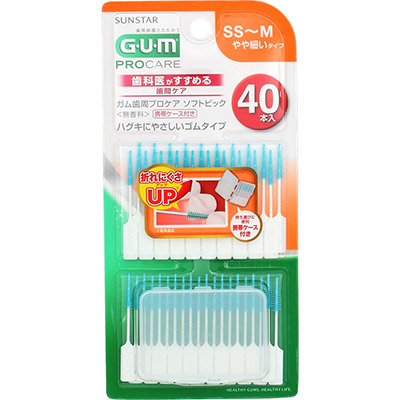 ガム 歯周プロケア ソフトピック 無香料  SS-M  40本入