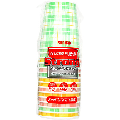 ストロングカップ チェック 250ml(15個入)