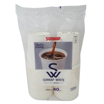 サンナップホワイト　ホット・アイス兼用紙コップ　205ｍｌ×40個入