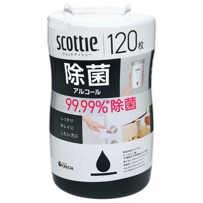 クレシア　スコッティ　ウェットティシュー　除菌アルコール　本体　120枚入
