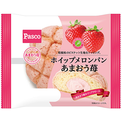 パスコ　ホイップメロンパンあまおう苺