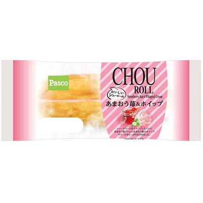 パスコ　おいしいシューロールあまおう苺＆ホイップ　1個