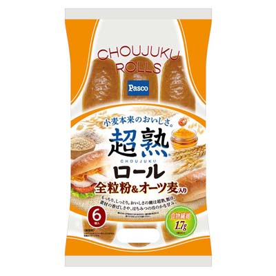パスコ　超熟ロール全粒粉＆オーツ麦入り　６個