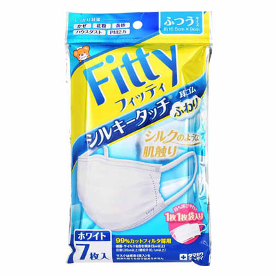 フィッティ シルキータッチ 耳ゴムふわり ホワイト ふつう 7枚入