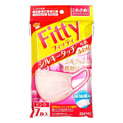 フィッティ シルキータッチ 耳ゴムふわり ピンク やや小さめ 7枚入