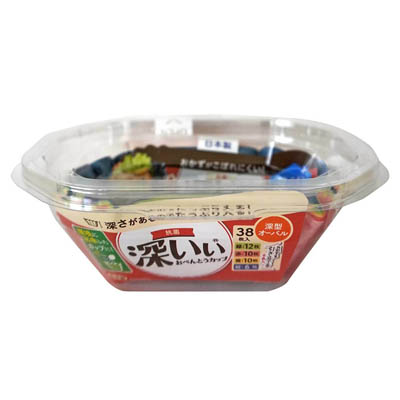 東洋アルミ　抗菌深いぃおべんとうカップ　深型オーバル　３８枚入